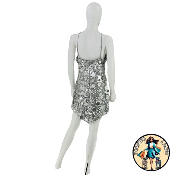 Lovers and Friends Silver Quinn Embellished Party Cocktail Mini Dress Size XL - Picture 9 of 11